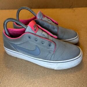 Nike SB Portmore Canvas GS Wolf Grey Hyper Pink Sneakers Kids 5.5Y NO LACES
